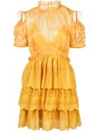 Self-portrait Tiered Ruffled Dress - Yellow