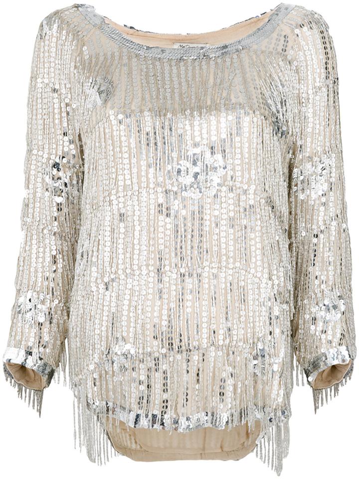 Mes Demoiselles Sequin Blouse - Nude & Neutrals
