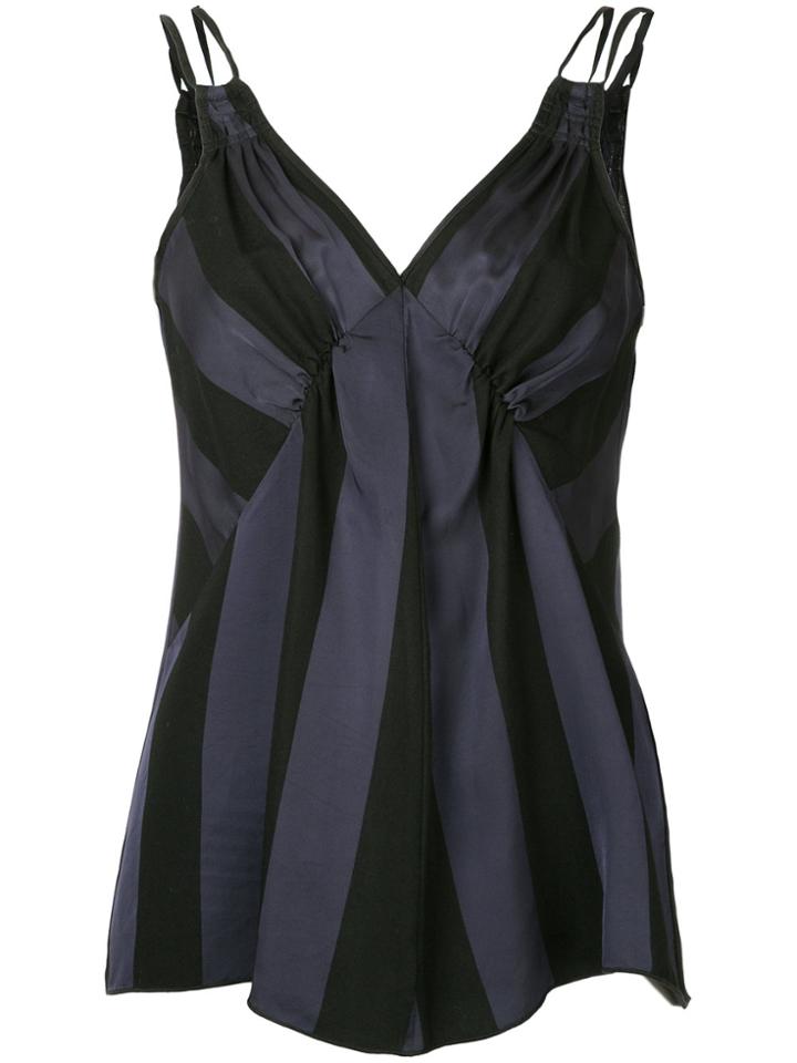 Forte Forte Pleated Front Detail Plunge Tank Top - Black