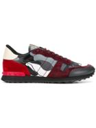 Valentino Panelled Camouflage Sneakers - Red