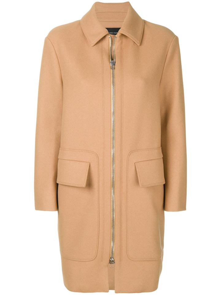 Cédric Charlier Zipped Cocoon Coat - Brown