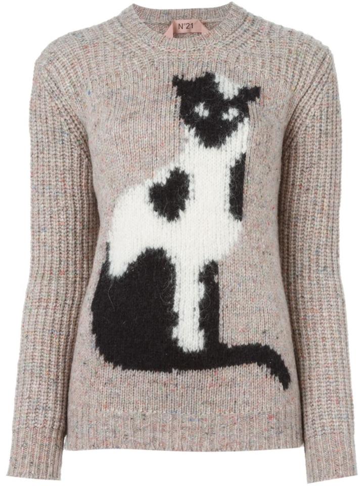 No21 Cat Jumper, Women's, Size: 38, Nude/neutrals, Silk/polyamide/llama/alpaca