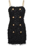 Balmain Tweed Mini Dress - Black