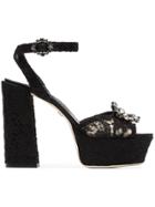 Dolce & Gabbana Black Keira 120 Lace Platform Sandals