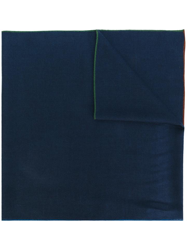Loro Piana - Coloured Edge Scarf - Men - Silk/cashmere - One Size, Blue, Silk/cashmere