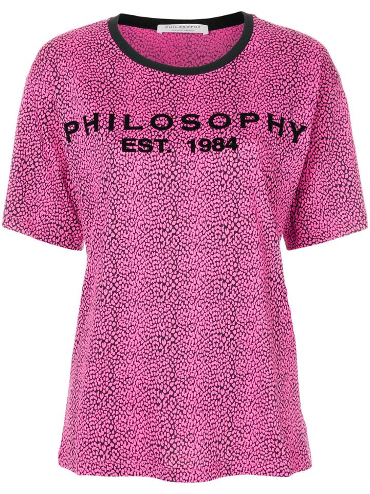 Philosophy Di Lorenzo Serafini Leopard Print T-shirt - Pink & Purple