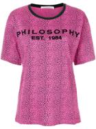 Philosophy Di Lorenzo Serafini Leopard Print T-shirt - Pink & Purple