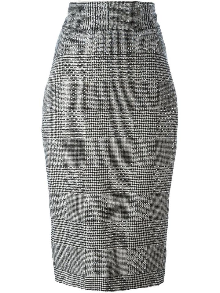 Ermanno Scervino Pencil Mid-length Skirt, Women's, Size: 40, Black, Linen/flax/resin/virgin Wool/glass