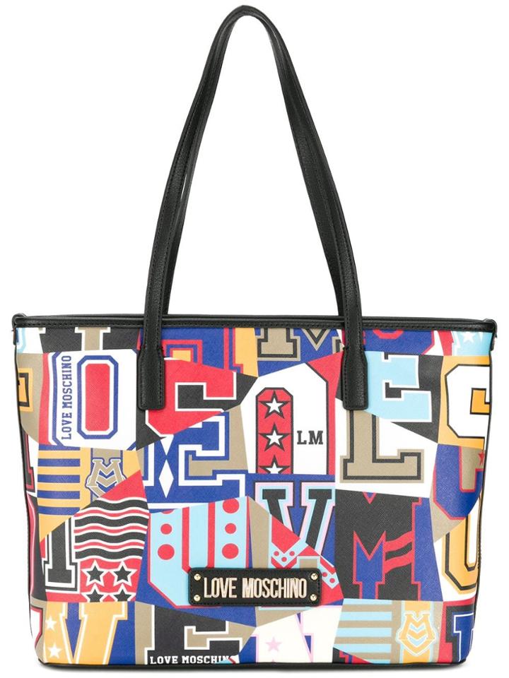 Love Moschino Alphabet Print Tote Bag - Black