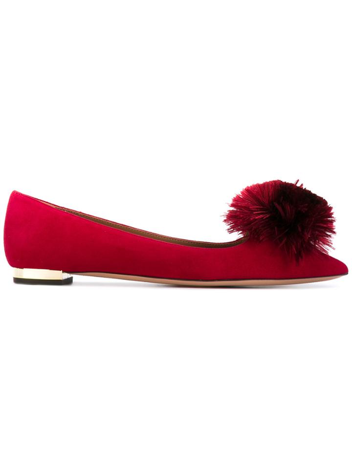 Aquazzura 'powder Puff' Ballerinas - Red
