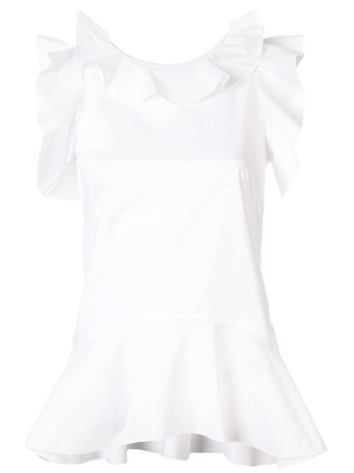 Paule Ka Blouse With Ruffle Detail - White