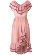 Love Shack Fancy Frill Trim Printed Dress - Pink & Purple