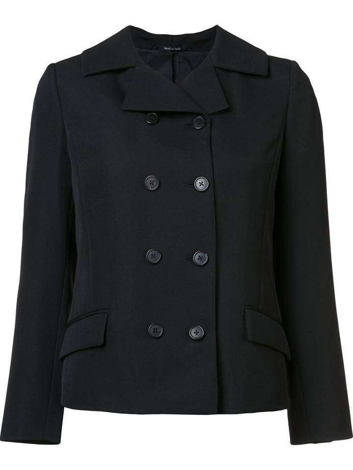 Maison Margiela Buttoned Crop Jacket, Women's, Size: 38, Black, Silk/wool
