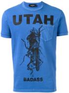 Dsquared2 Utah Mantis Pocket T-shirt, Men's, Size: Small, Blue, Cotton