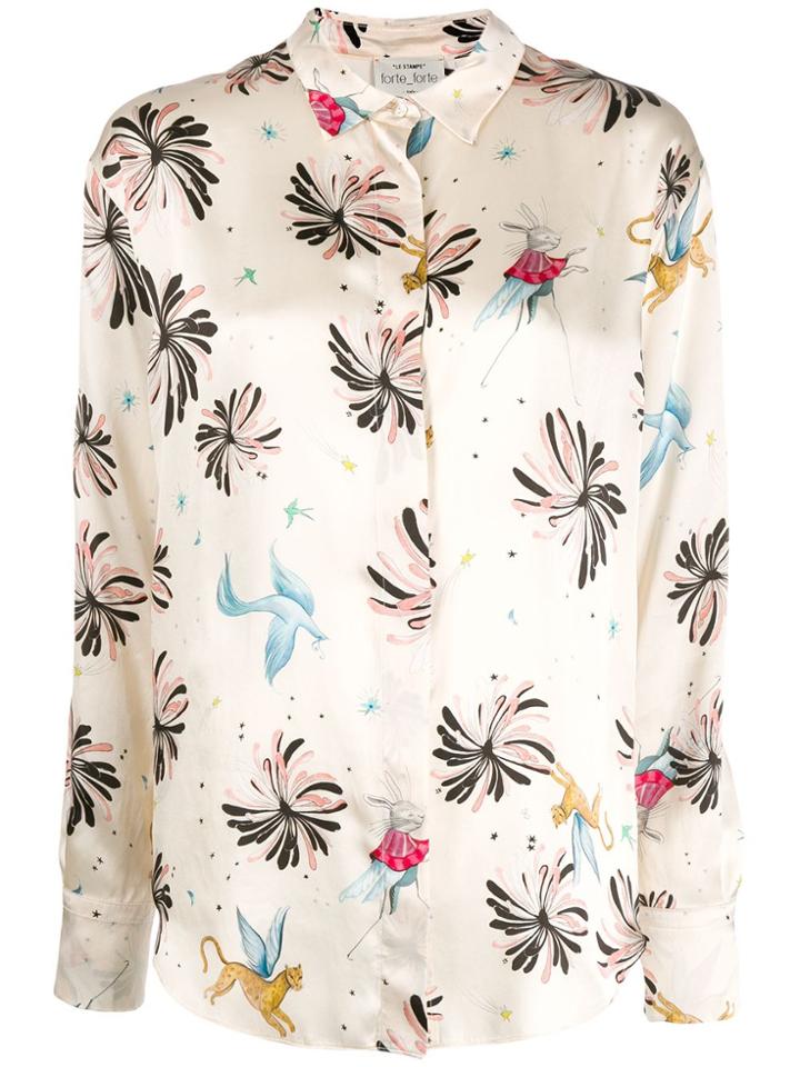 Forte Forte Loose-fit Animal-print Shirt - Neutrals