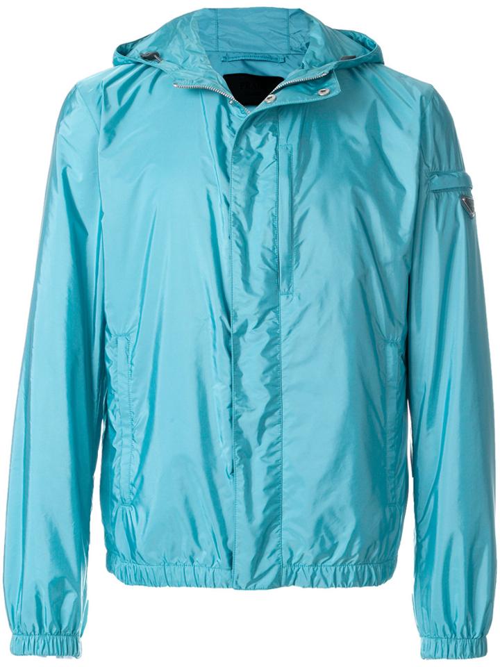 Prada Gabardine Hooded Jacket - Blue