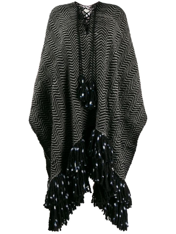 Ulla Johnson Zigzag Poncho - Black