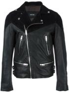Diesel Zipped Leather Jacket - Black