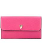Valextra Continental Clasp Wallet - Pink & Purple