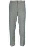 Alexander Mcqueen - Cropped Cigarette Trousers - Women - Cupro/wool - 38, Grey, Cupro/wool