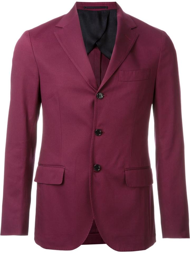 Mp Massimo Piombo Three Button Blazer, Men's, Size: 48, Red, Viscose/cotton
