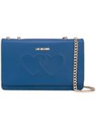 Love Moschino Flap Shoulder Bag, Women's, Blue, Polyurethane