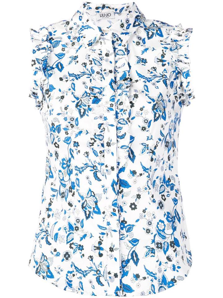 Liu Jo Sleeveless Floral Blouse - White