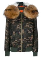Mr & Mrs Italy Camouflage Hooded Bomber Jacket - Green