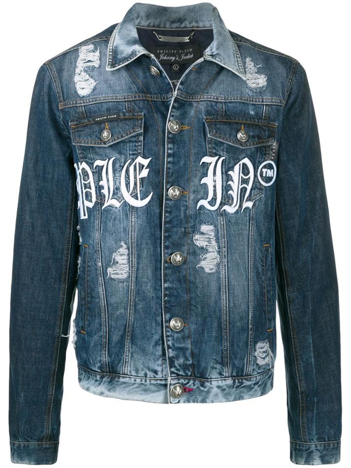 Philipp Plein Gothic Plein Denim Jacket - Blue