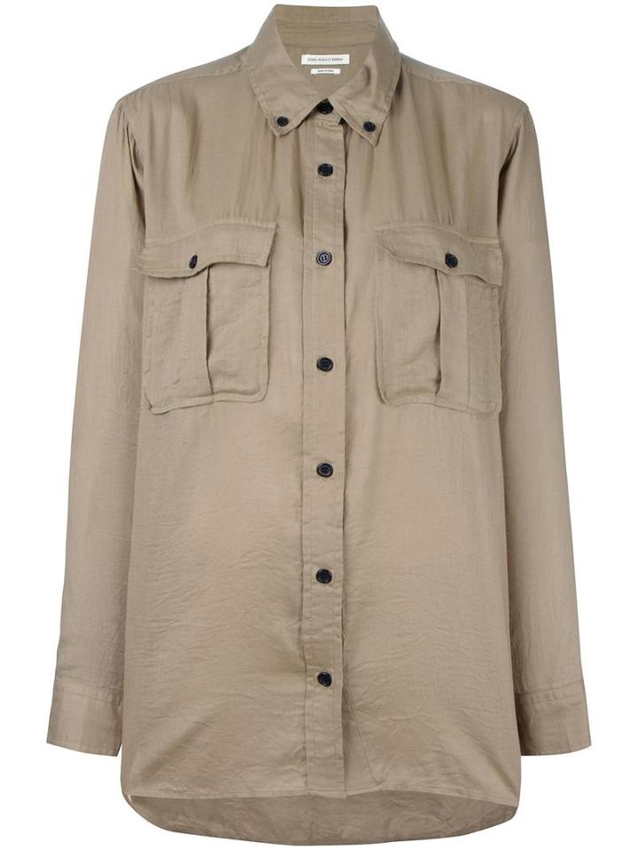 Isabel Marant Étoile Chest Pockets Shirt, Women's, Size: 38, Nude/neutrals, Cotton/modal