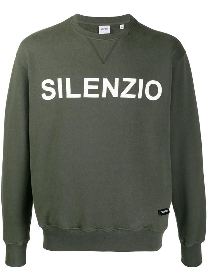 Aspesi Silenzio Print Sweatshirt - Green