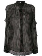 Iro - Calgary Ruffle Trim Printed Blouse - Women - Viscose - 38, Black, Viscose
