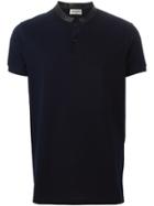 Saint Laurent Band Collar Polo Shirt - Blue