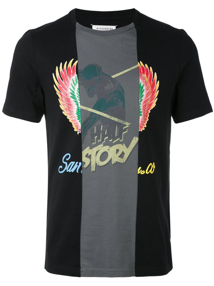 Maison Margiela Printed Panelled T-shirt - Black
