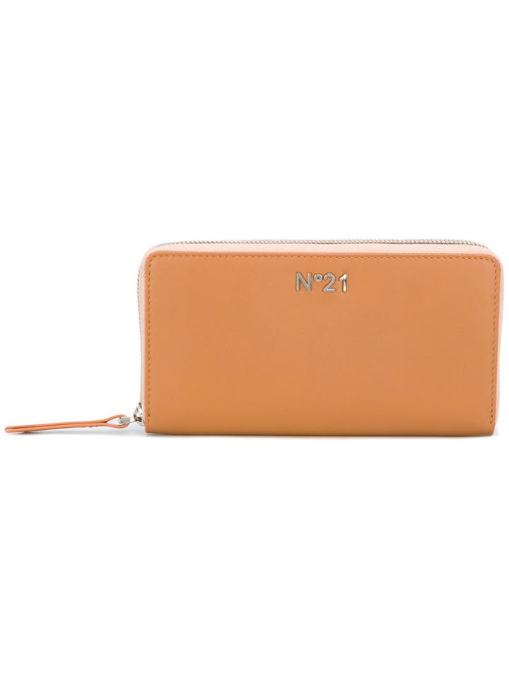 No21 Logo Plaque Wallet - Brown