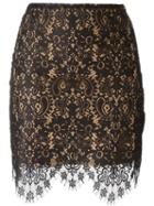 For Love And Lemons Scalloped Lace Hem Fitted Skirt