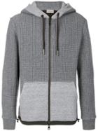 Moncler - Quilted Panel Hooded Jacket - Men - Cotton/polyamide/polyester/lyocell - Xl, Grey, Cotton/polyamide/polyester/lyocell