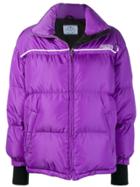 Prada Wrap Front Padded Jacket - Pink & Purple