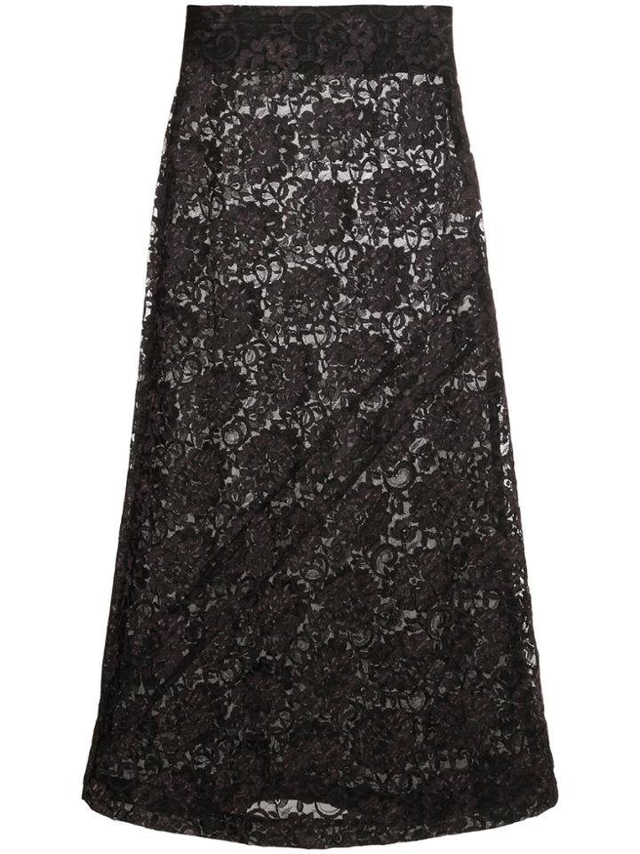 Comme Des Garçons Vintage Lace Maxi Skirt - Black