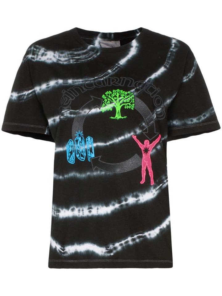 Ashley Williams Graphic Print Tie-dye Cotton T-shirt - Black