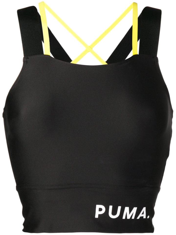 Puma Logo Banded Crop Top - Black
