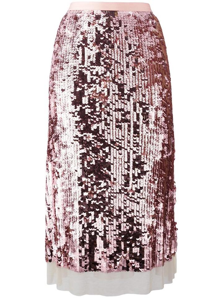 Tory Burch Sequinned A-line Skirt, Women's, Size: Xs, Pink/purple, Polyamide/spandex/elastane/polyester