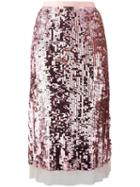 Tory Burch Sequinned A-line Skirt, Women's, Size: Xs, Pink/purple, Polyamide/spandex/elastane/polyester