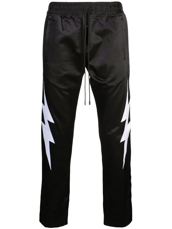 Just Don Lightning Bolt Track Trousers - Black
