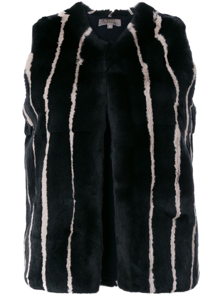N.peal Reversible Fur Gilet - Blue