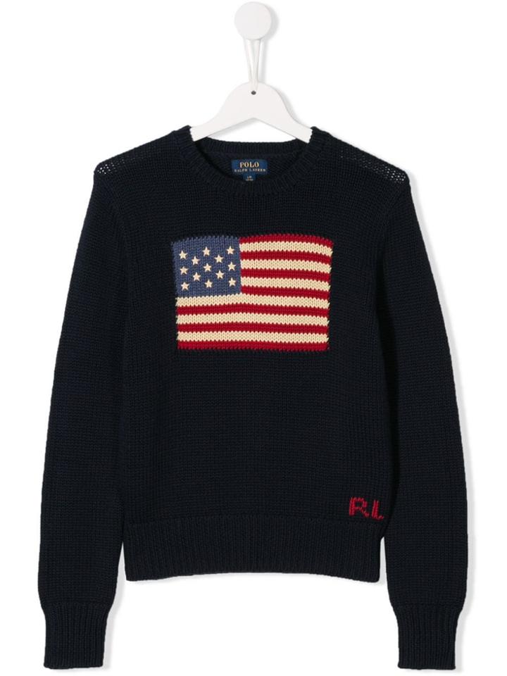 Ralph Lauren Kids Teen Flag Intarsia Jumper - Blue