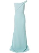 Roland Mouret Draped One-shoulder Gown - Blue