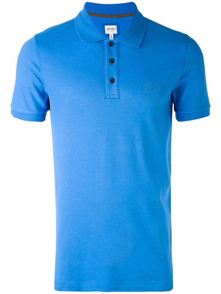 Short Sleeve Polo Shirt - Men - Cotton/spandex/elastane - S, Blue, Cotton/spandex/elastane, Armani Collezioni