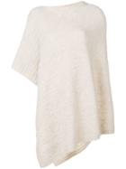 Pringle Of Scotland Overwashed Cable Poncho In Oatmeal - Neutrals