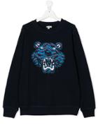 Kenzo Kids Teen Tiger Motif Sweatshirt - Blue